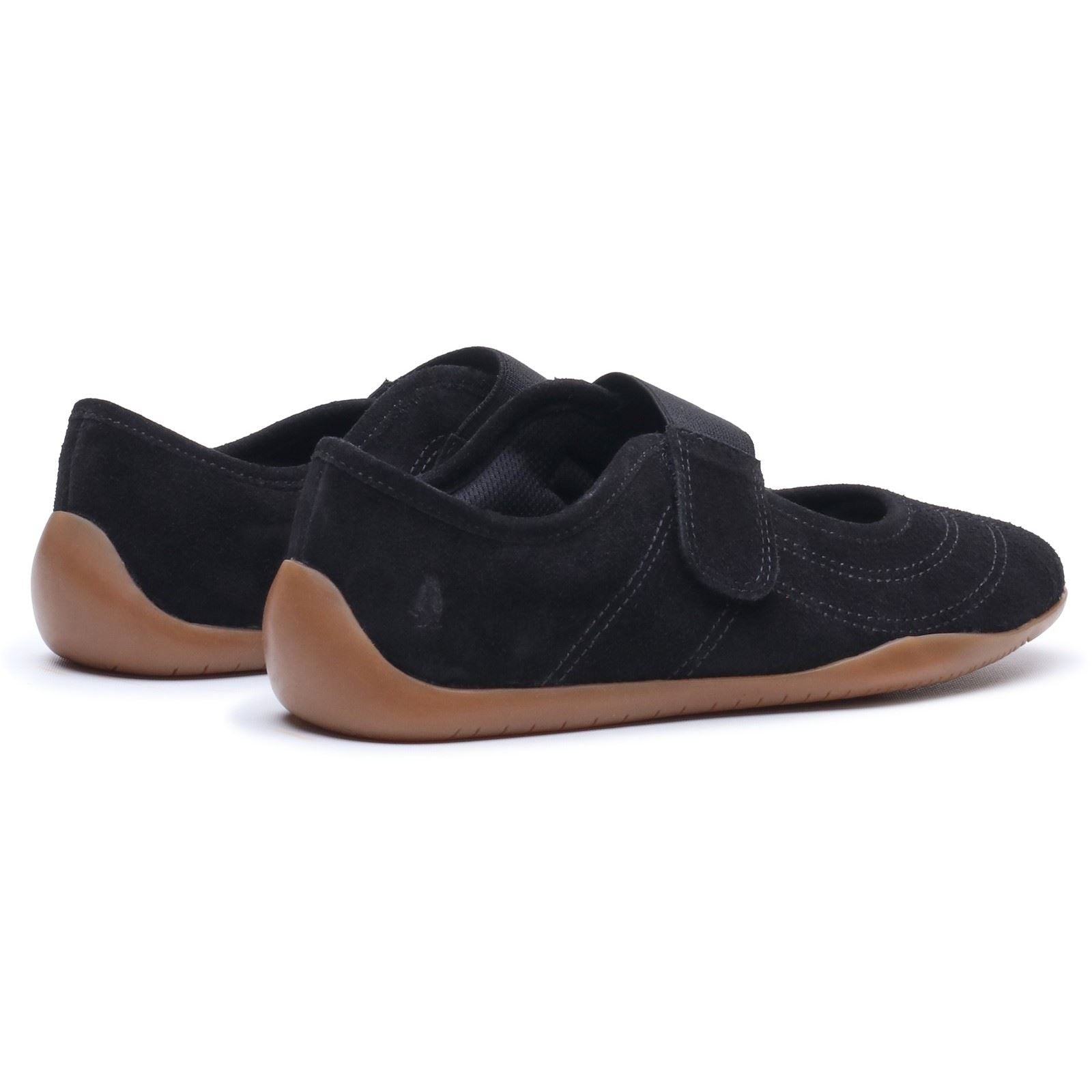 Hush Puppies Juno Suede Sneakerina Leather Women's Black Flats