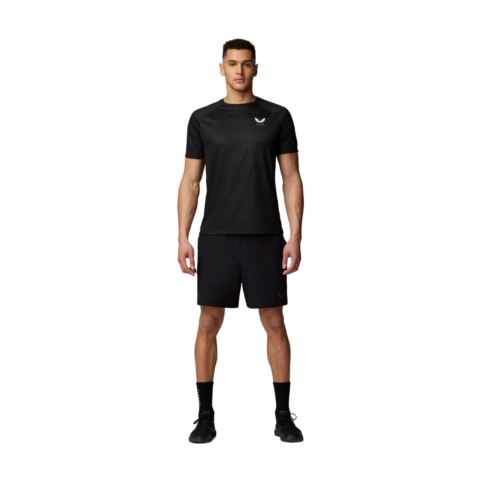 Castore Branded Elastic Shorts Polyester Men's Black Knee-Length Shorts