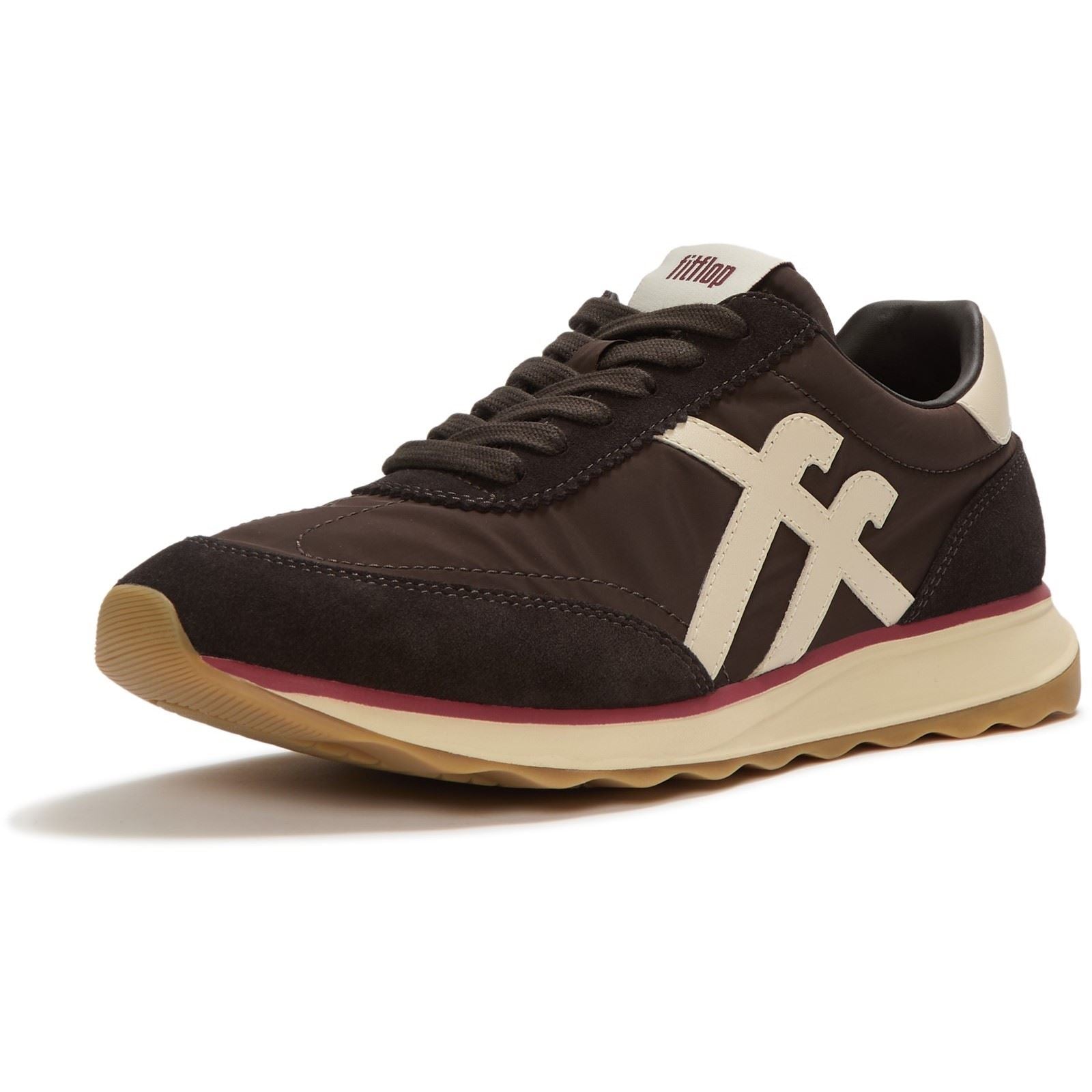 Fitflop Retro-Q FF Nylon Women's Chocolate Brown/Paris Beige Trainers