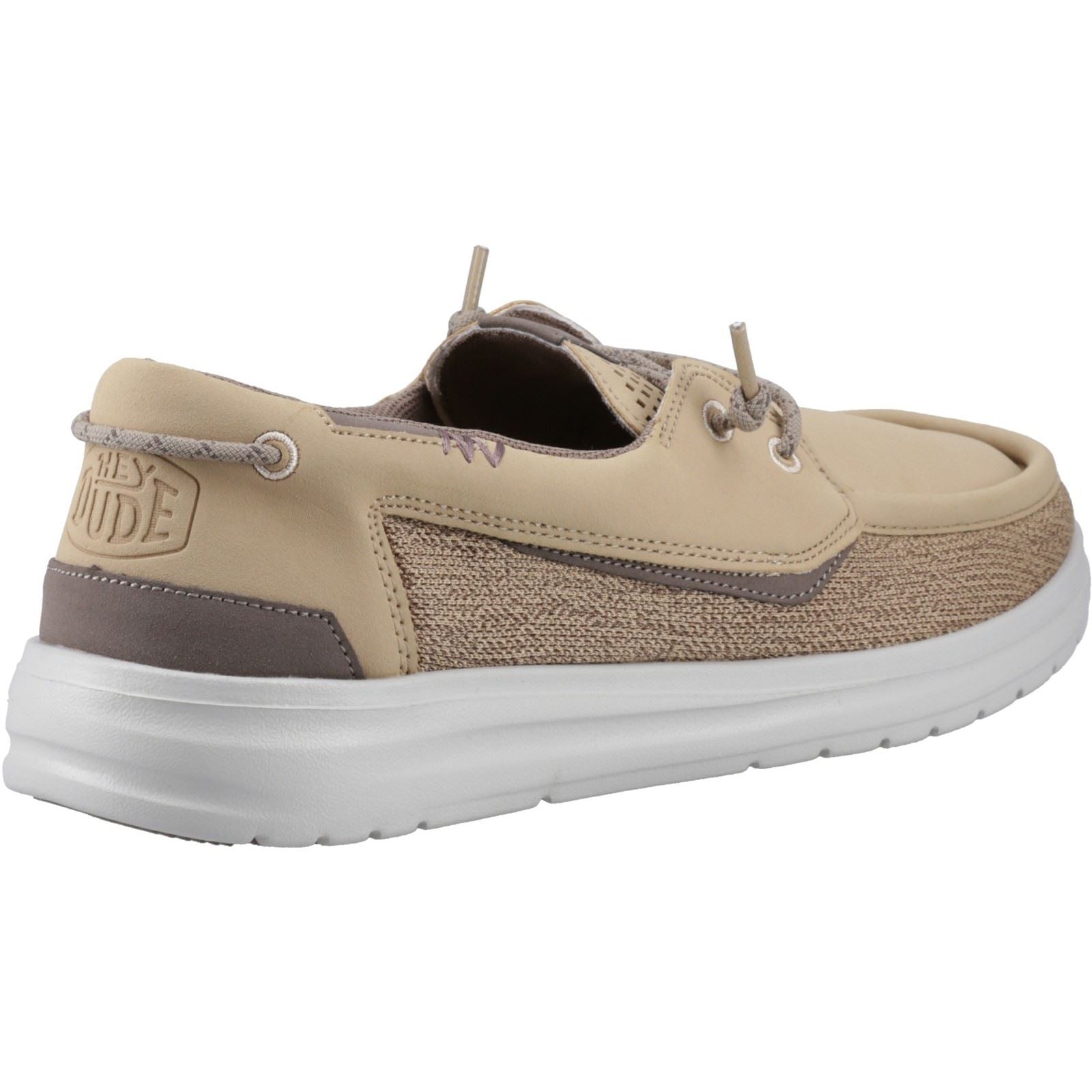 HEYDUDE Welsh Grip Classic Mesh Cotton Blend Men's Incense/Morel Brown Boat Shoes