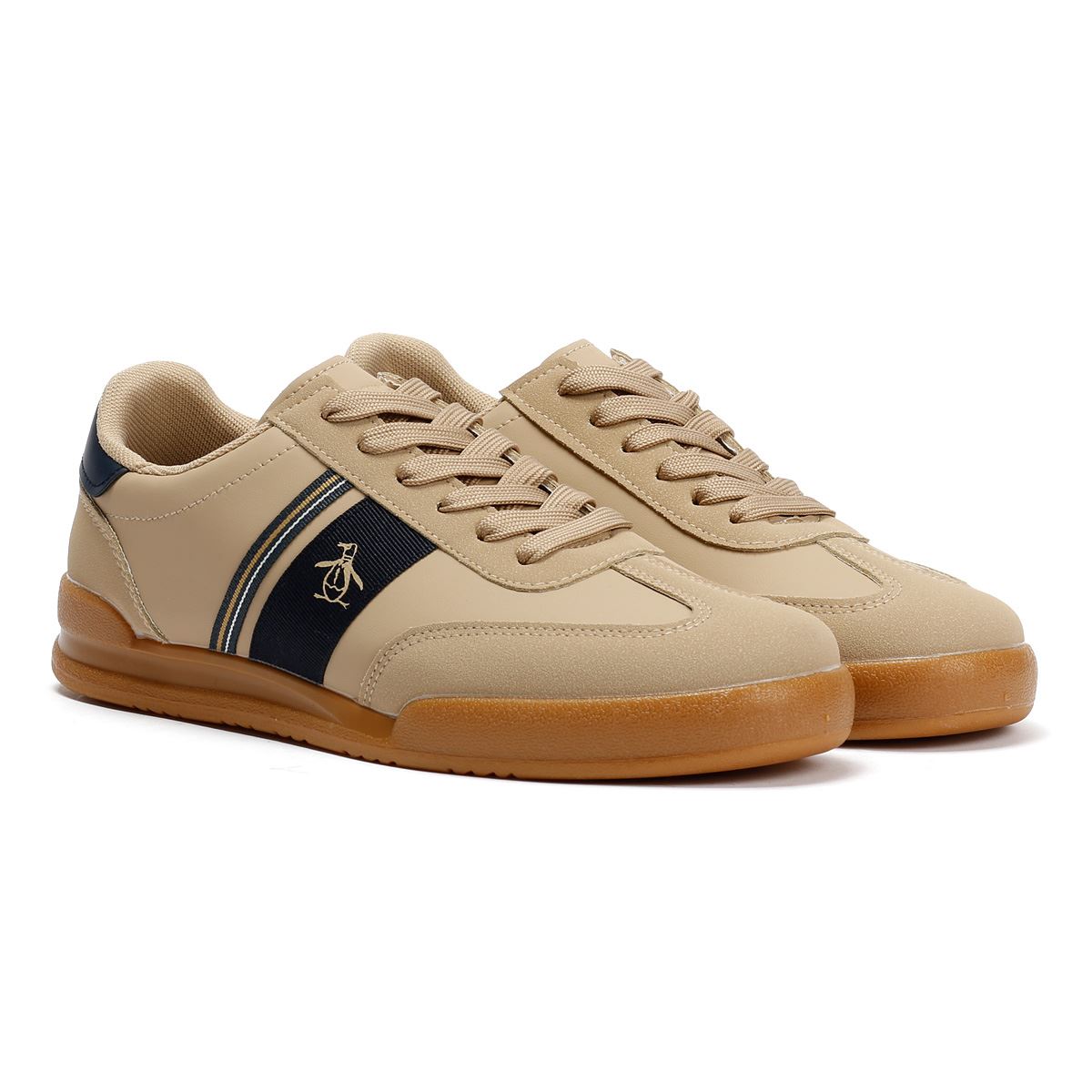 Penguin Gaz Men's Beige/Navy Trainers