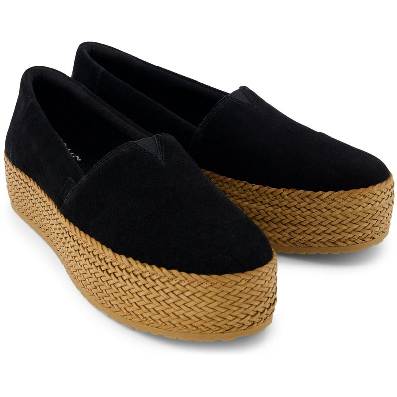 TOMS Valencia Leather Women's Black Espadrilles
