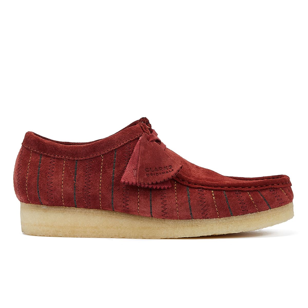 Clarks Originals Wallabee Combination Men's Burgundy Lace-Up Shoes