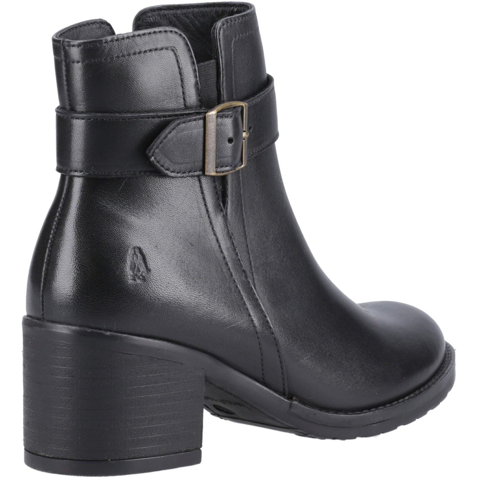 Hush Puppies Hensley Leather Women's Black Heeled Ankle Boots