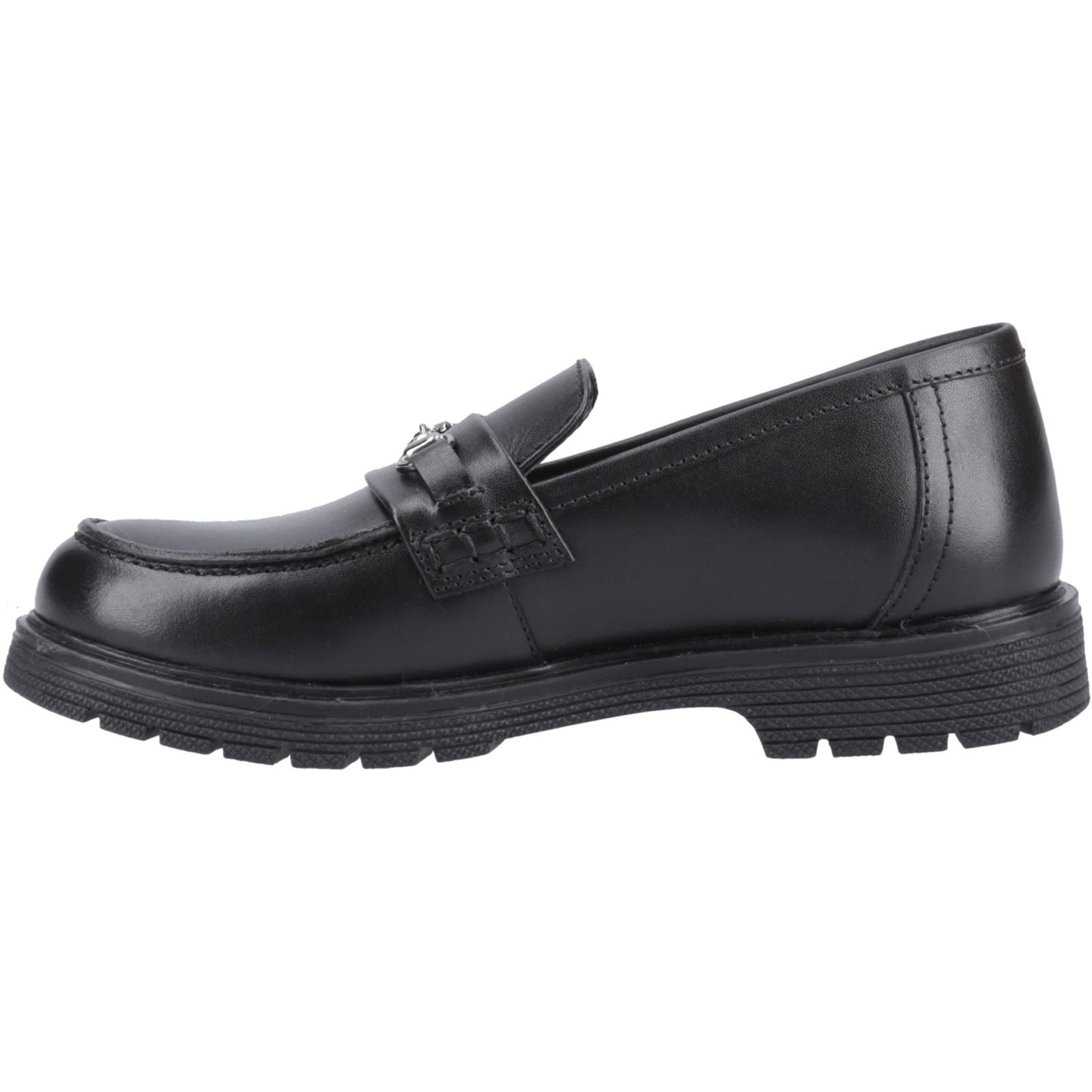 Hush Puppies Lydia Senior Leather Girls's Black Loafers