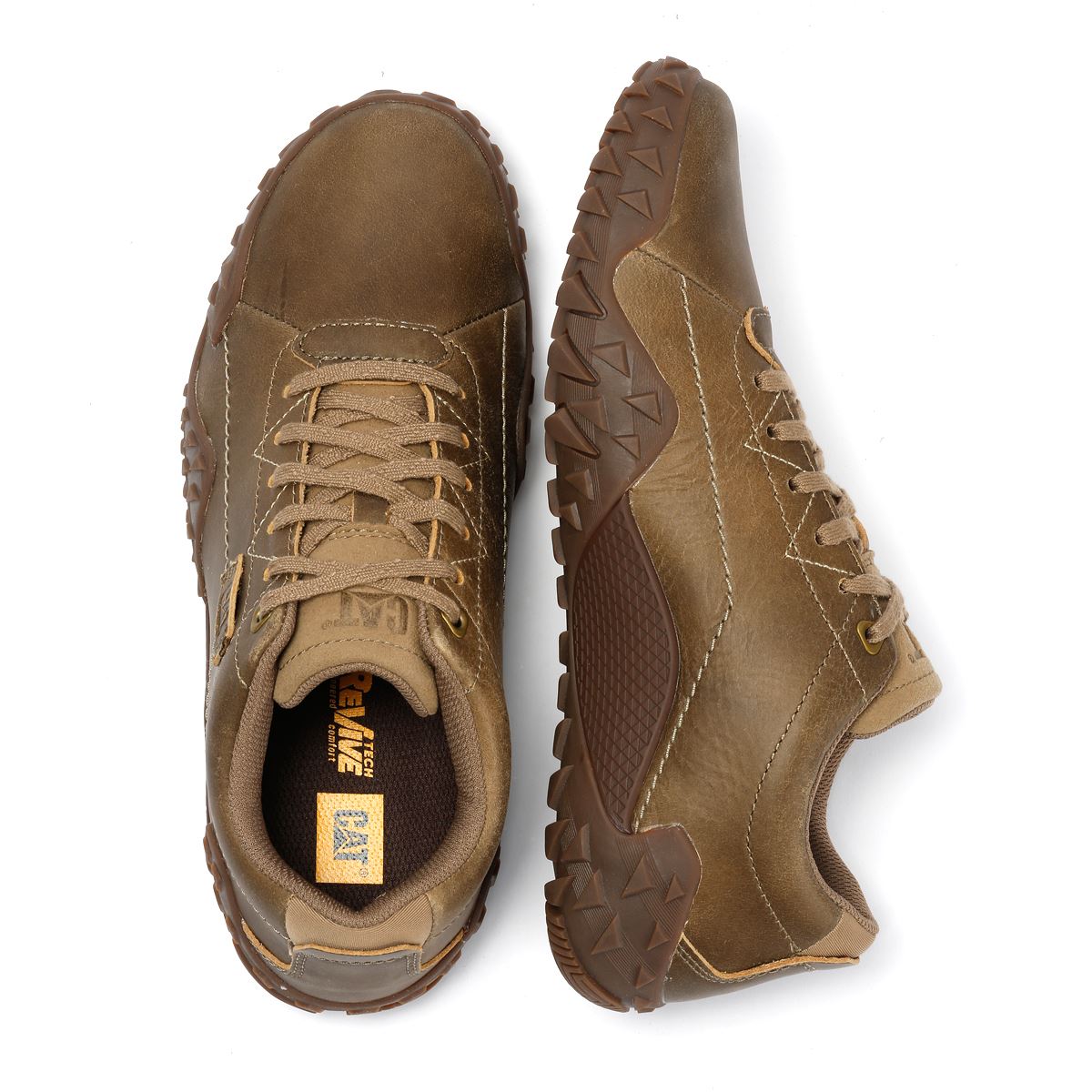 Caterpillar Gridlock Lo Full Grain Leather Men's Beaned Brown Lace-Up Shoes