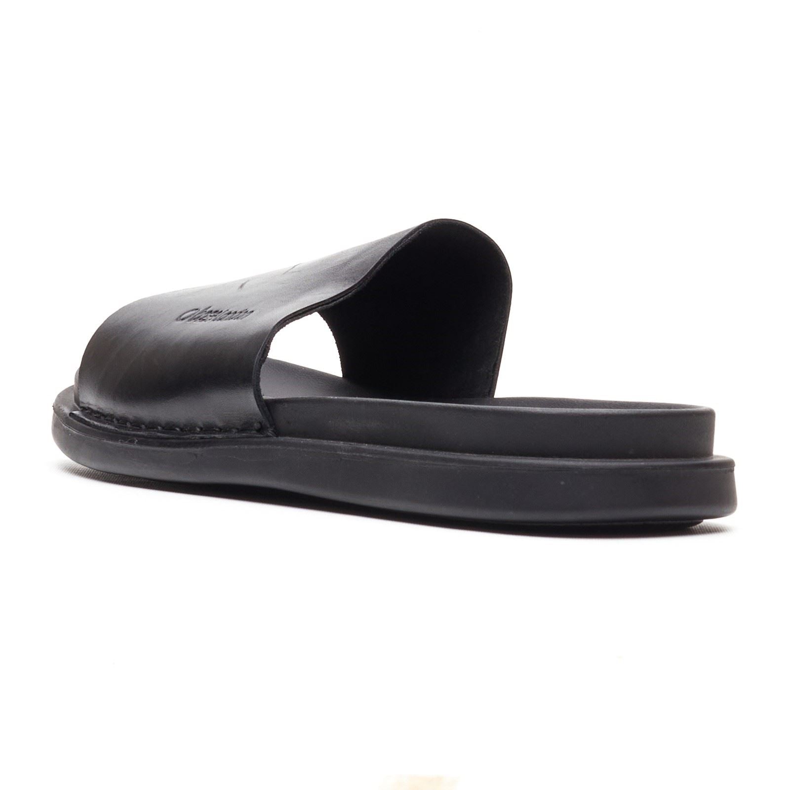Base London Albany Leather Men's Black Slides