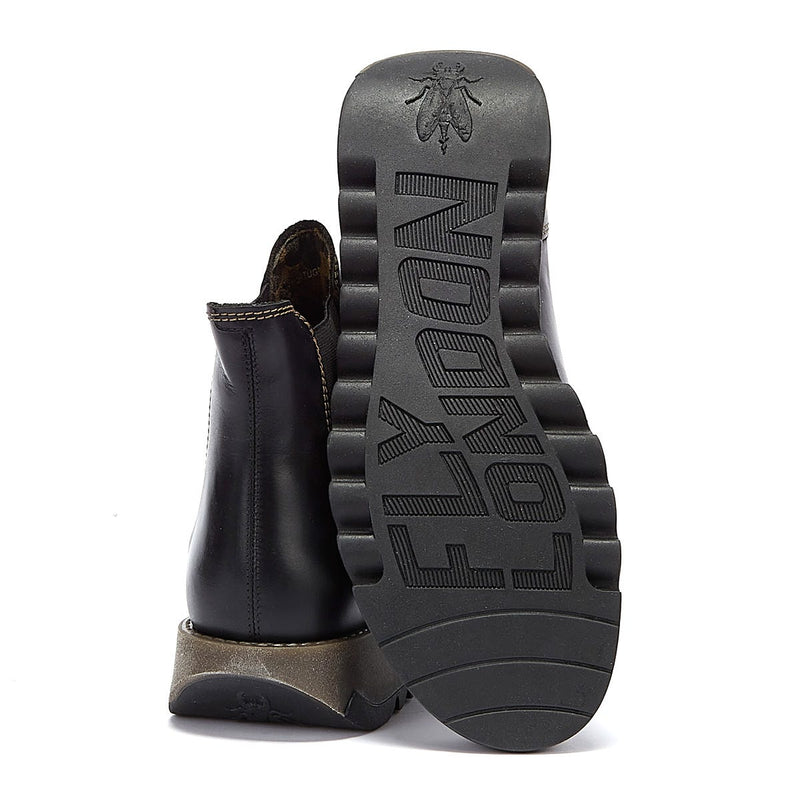 Fly London Salv Womens Black Leather Boots