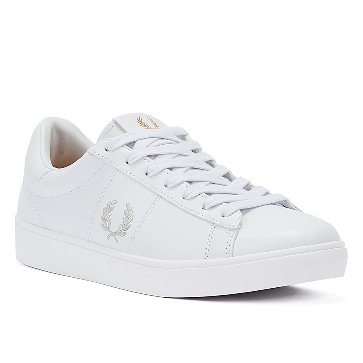 Fred Perry Spencer Leather Mens White / Silver Trainers