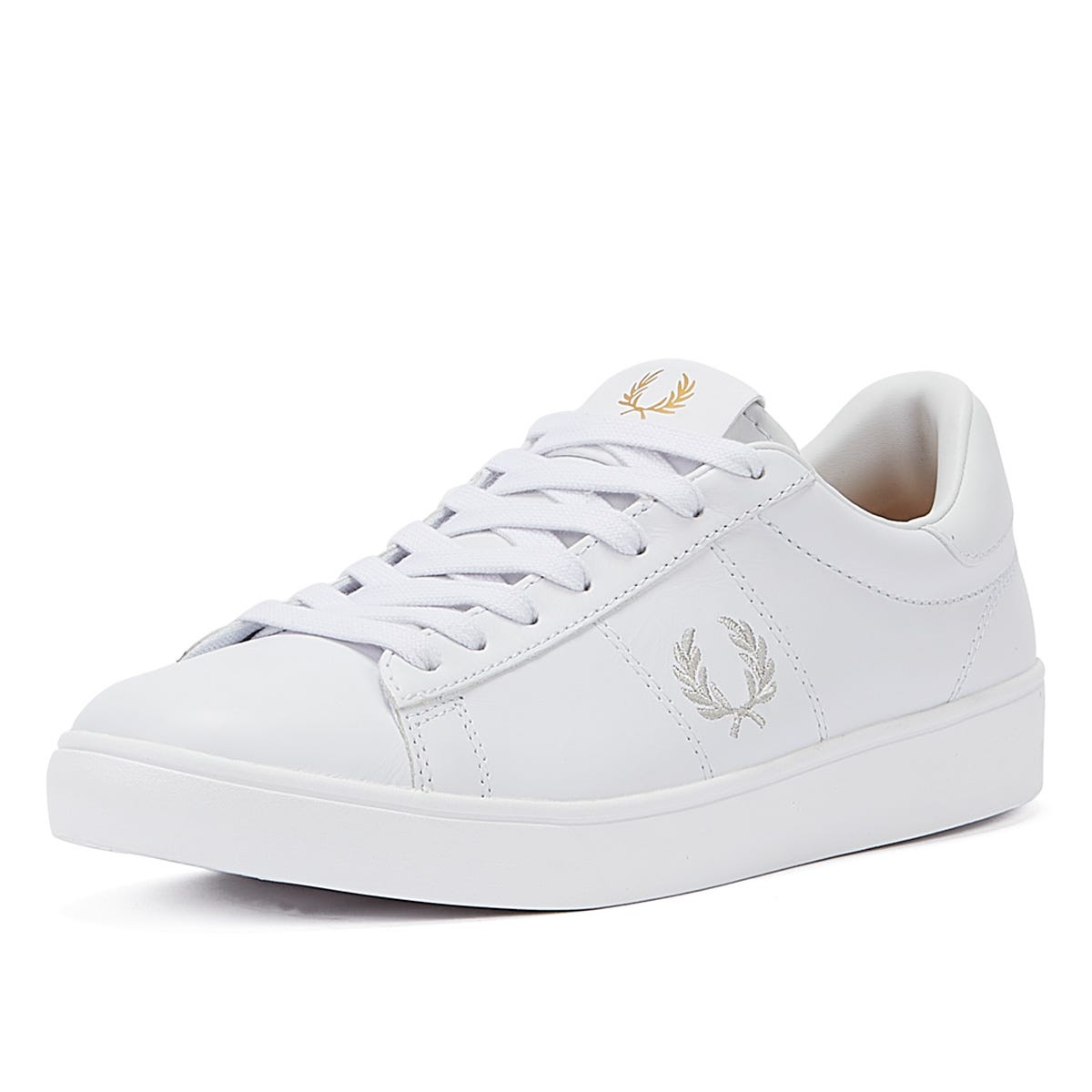 Fred Perry Spencer Leather Mens White / Silver Trainers