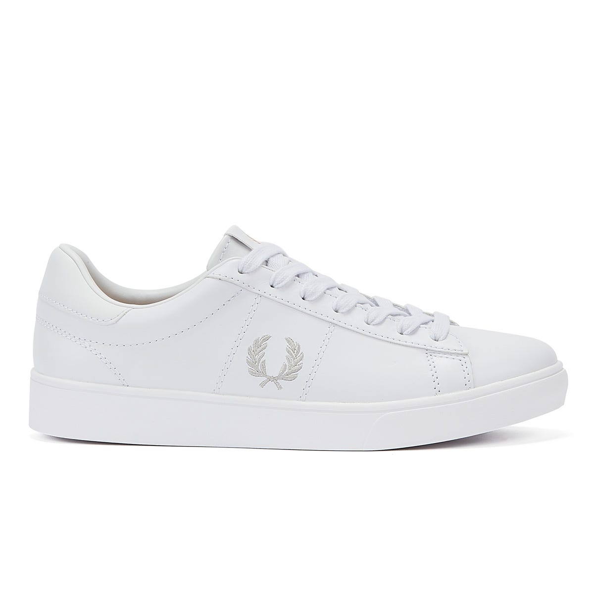 Fred Perry Spencer Leather Mens White / Silver Trainers