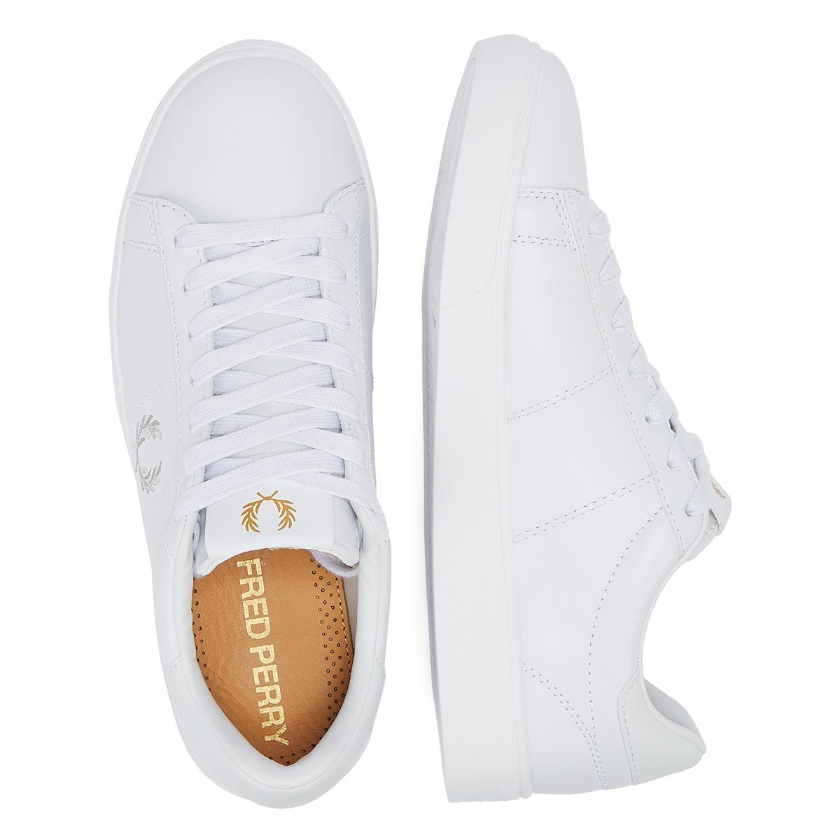 Fred Perry Spencer Leather Mens White / Silver Trainers