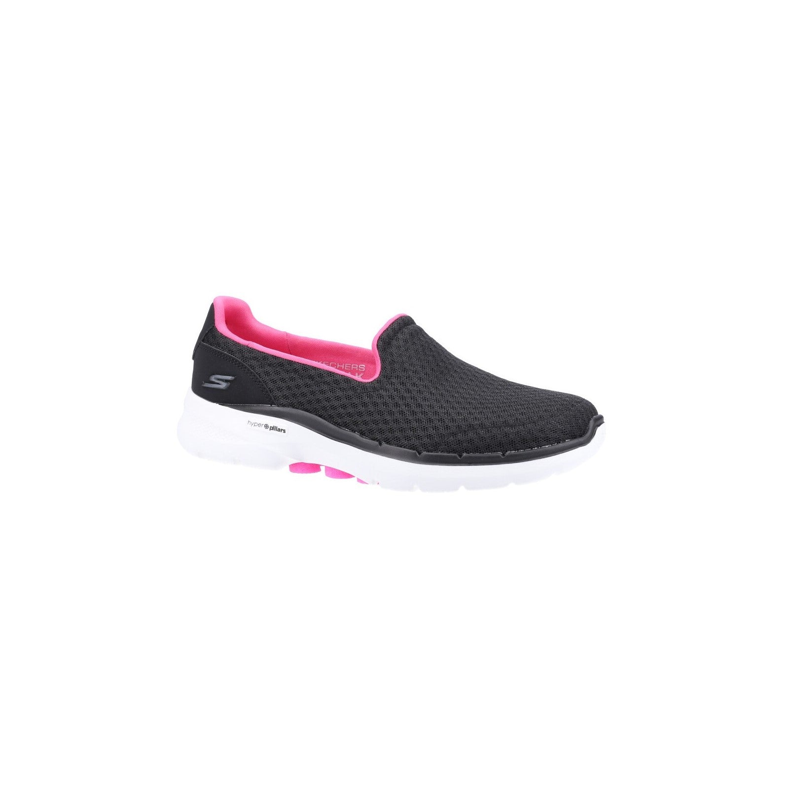Skechers Womens Go Walk 6 124508-BKHP Black/Hot Pink Slip On Shoe
