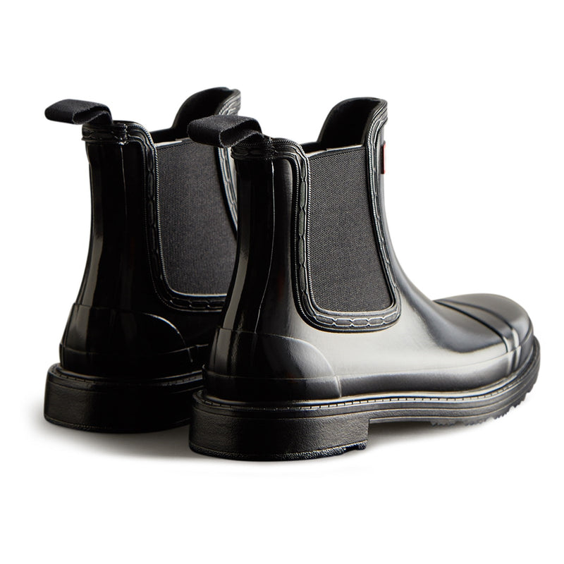 WFS1018RGL-BLK Commando Gloss Chelsea Boots Female Black