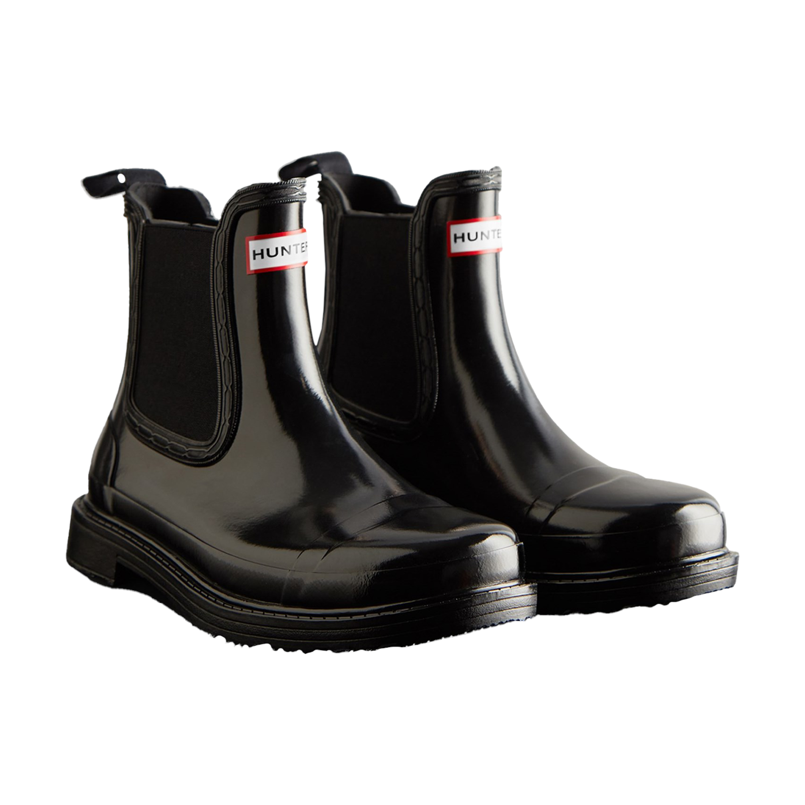 WFS1018RGL-BLK Commando Gloss Chelsea Boots Female Black