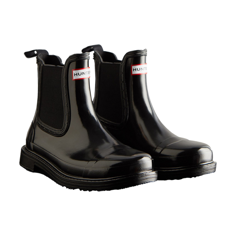 WFS1018RGL-BLK Commando Gloss Chelsea Boots Female Black