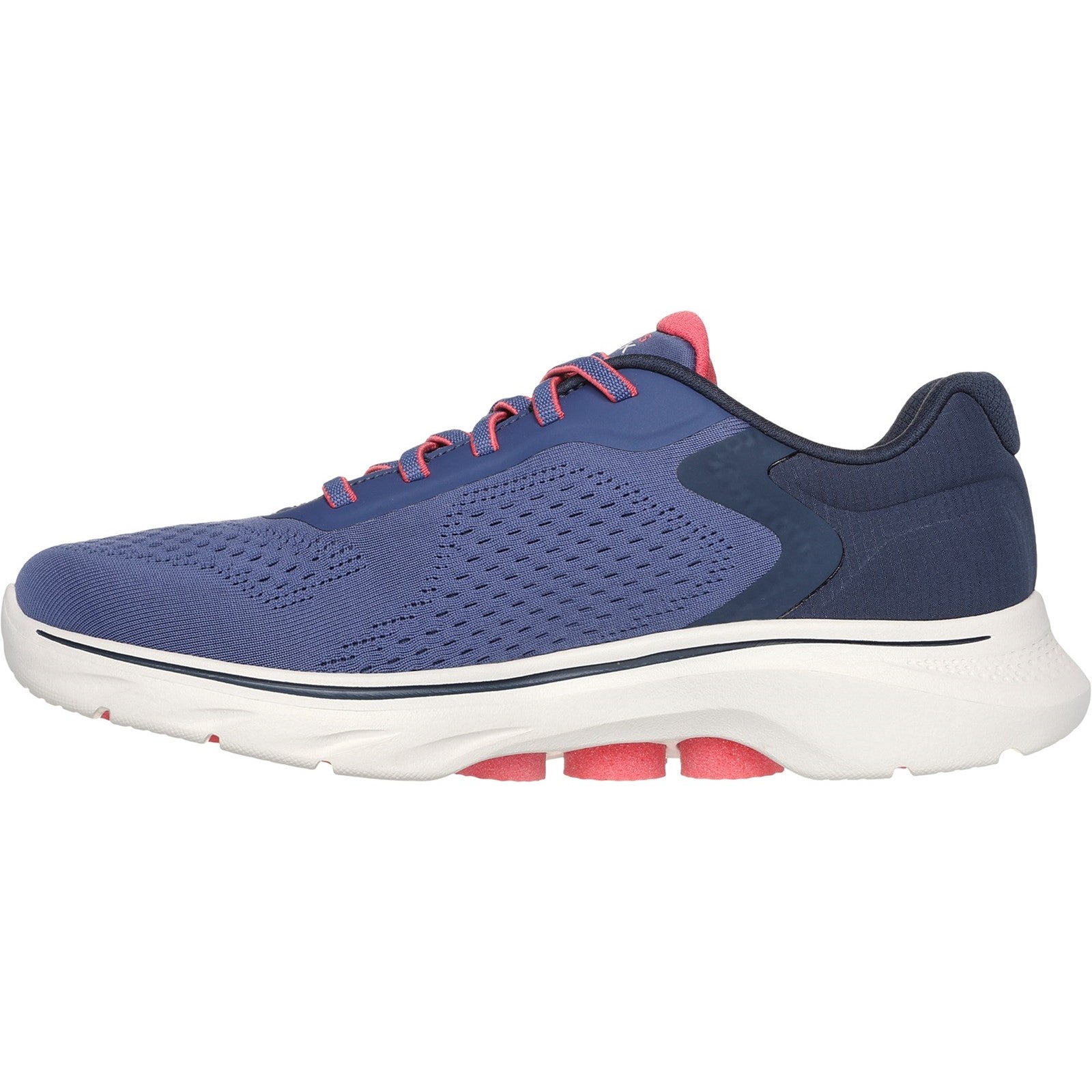 Skechers Womens GO WALK 7 - Cosmic Waves 125215-NVCL Navy/Coral Lace Up Shoe