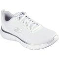 Skechers Womens Flex Appeal 5.0 Uptake 150206-WSL White/Silver Lace Up Shoe