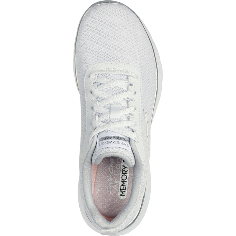 Skechers Womens Flex Appeal 5.0 Uptake 150206-WSL White/Silver Lace Up Shoe