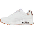 Skechers Womens Uno - Shimmer Away 155196-WHT White Lace Up Shoe
