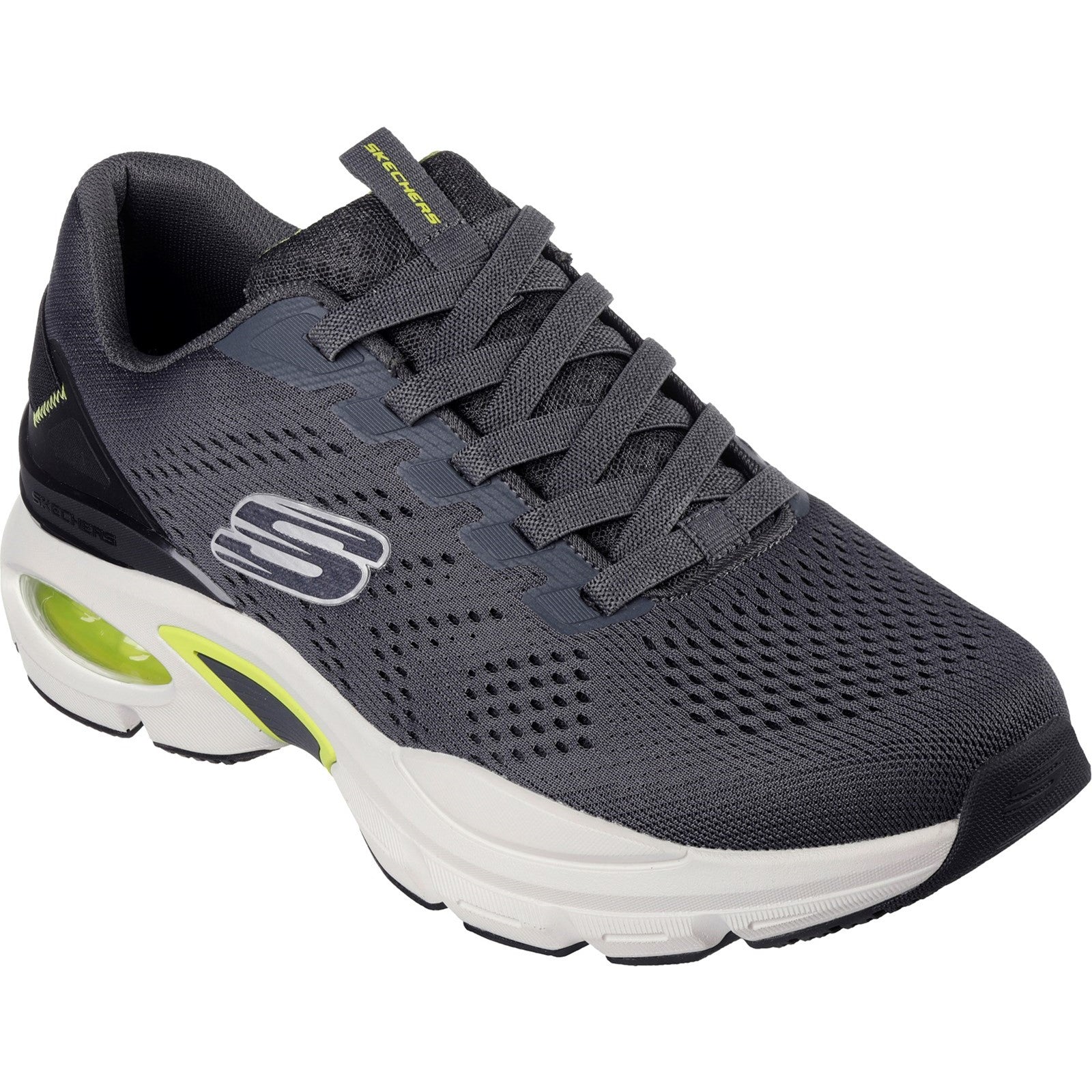 Skechers Mens Skech-Air Ventura 232655-CCLM Charcoal/Lime Lace Up Shoe