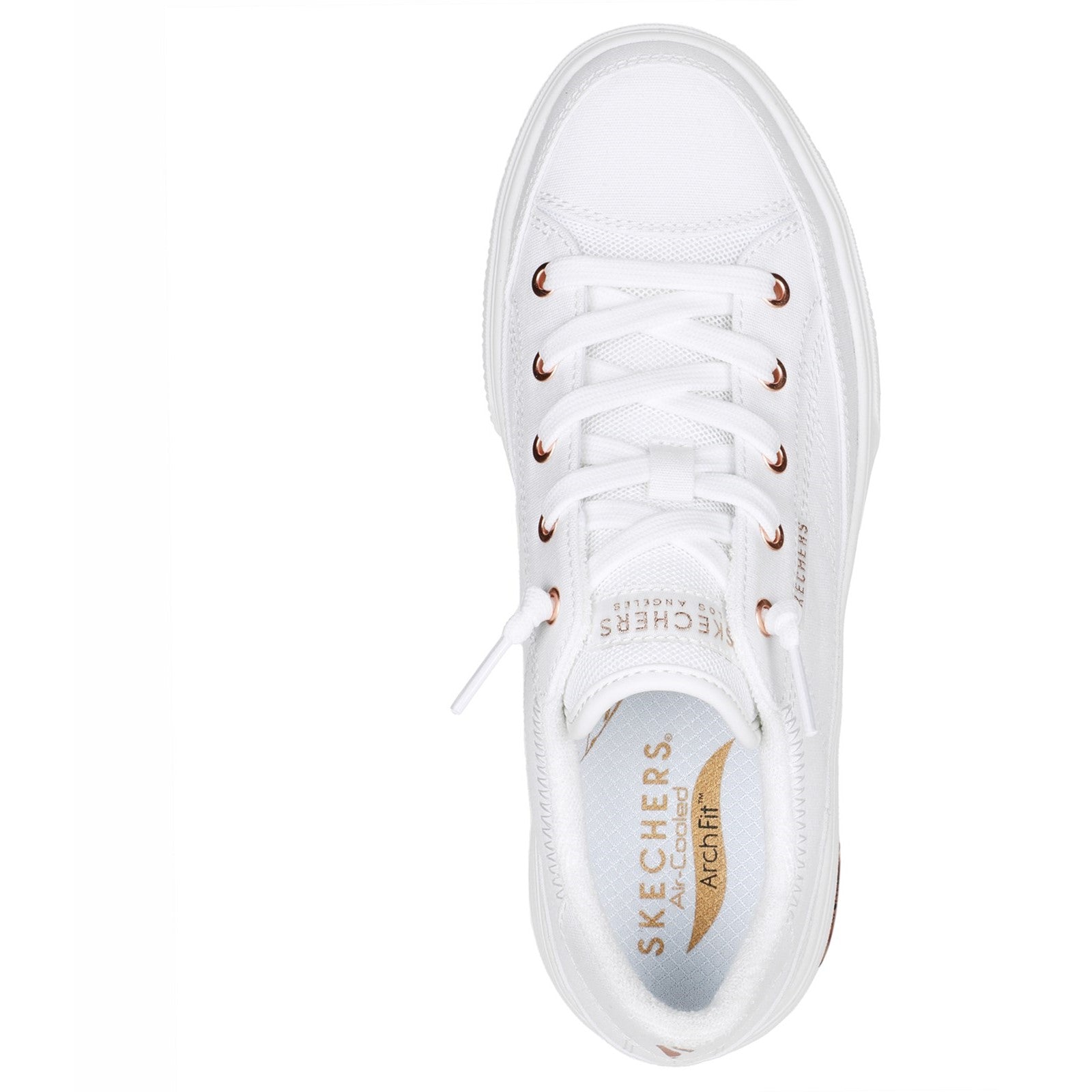 Skechers Womens Arch Fit Arcade - Meet Ya There 177190-WHT White Lace Up Shoe