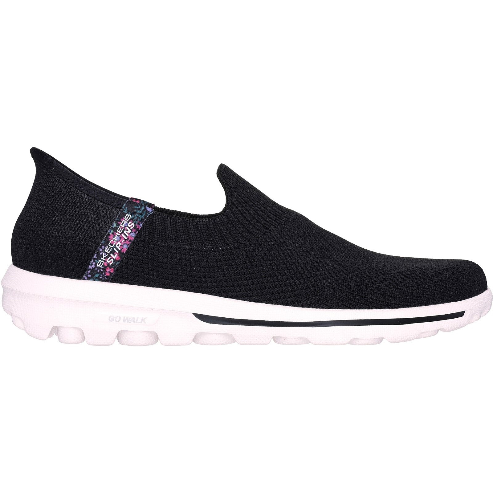 Skechers Womens GO WALK Travel Tahiti Sunset 124799-BLK Black Slip On Shoe