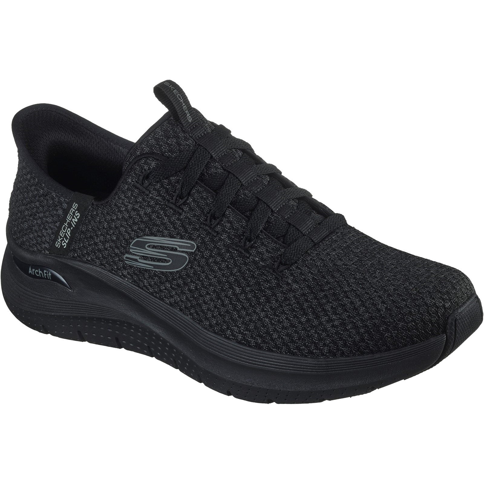 Skechers Mens Arch Fit 2.0 Look Ahead 232462-BBK Black Lace Up Shoe