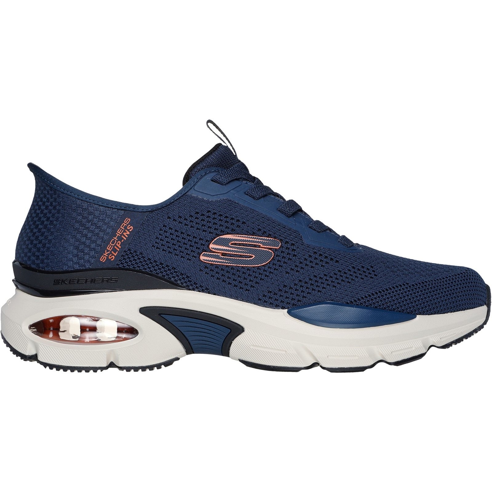Skechers Mens Skech-Air Ventura Vanderway 232447-NVOR Navy/Orange Slip On Shoe
