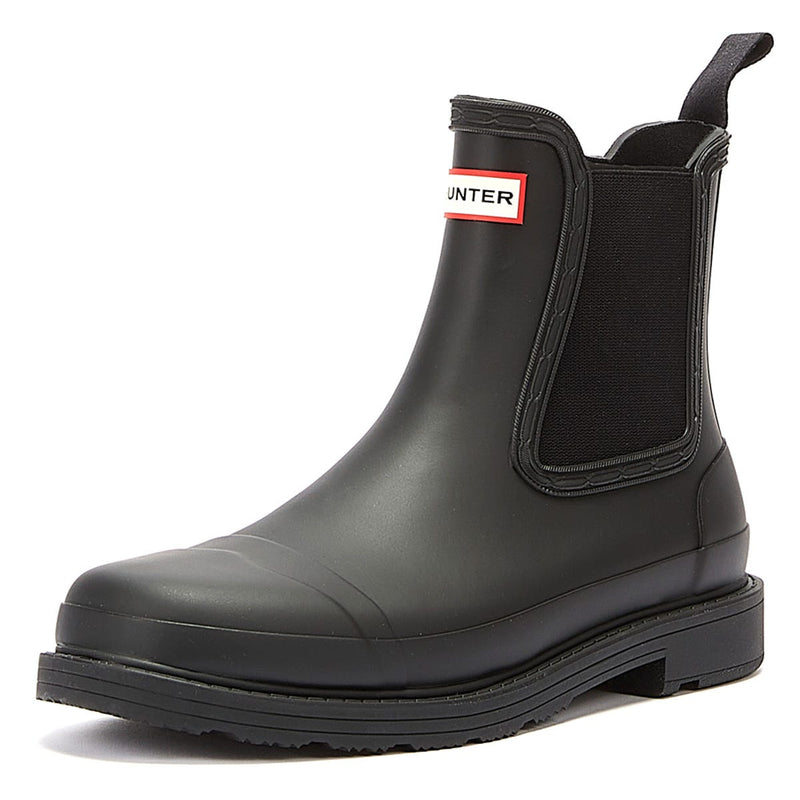 Hunter Commado Chelsea Womens Black Boots