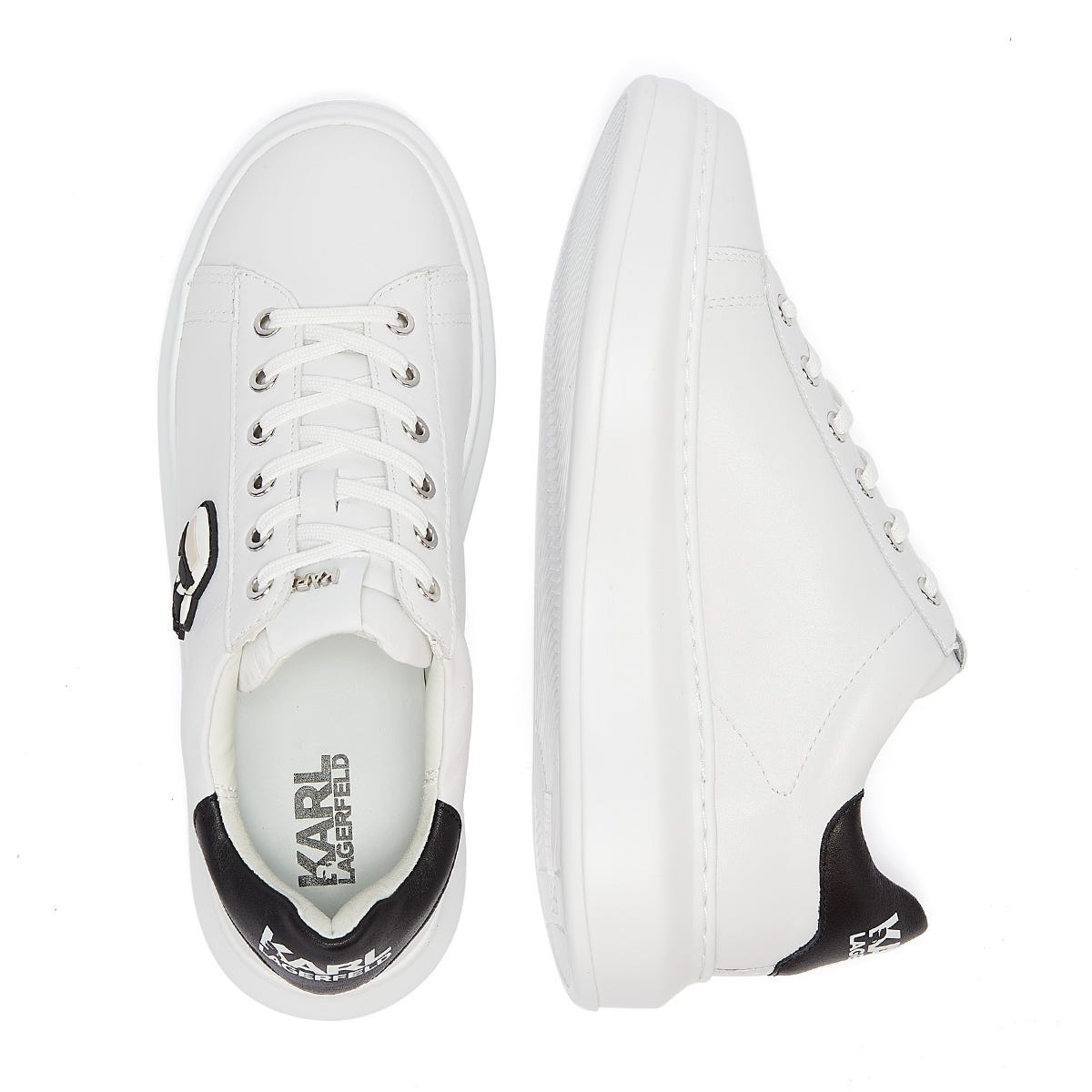 Karl Lagerfeld Ikonic Kapri Lo Lace Womens White Trainers