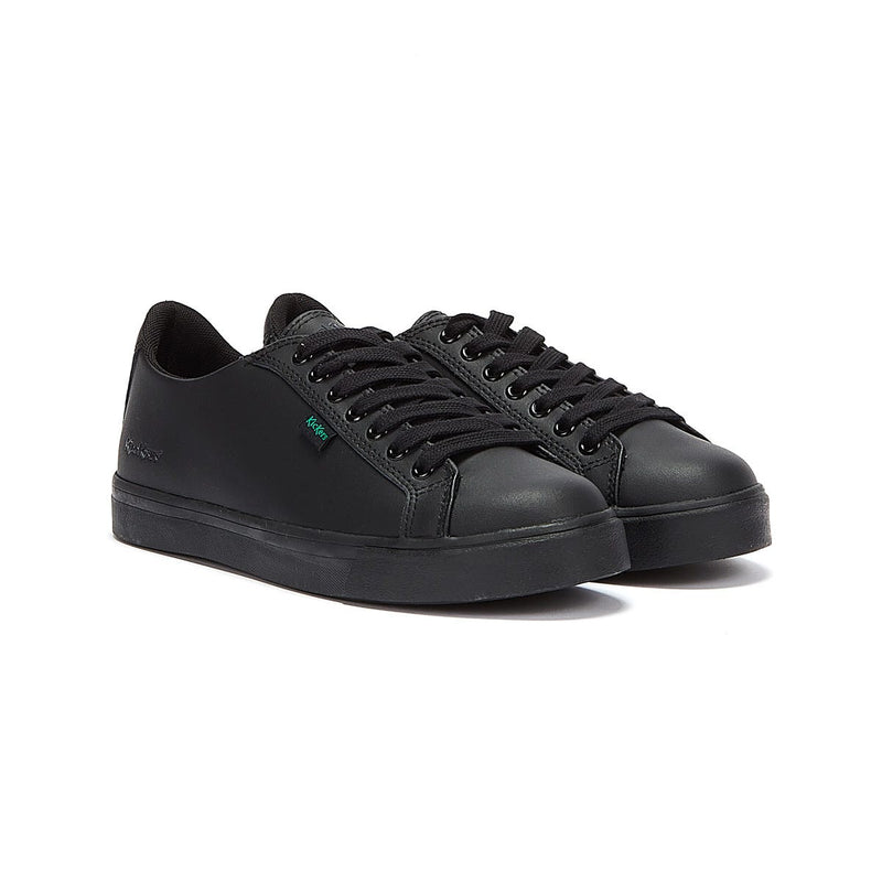Kickers Youth Black Leather Tovni Lacer Trainers