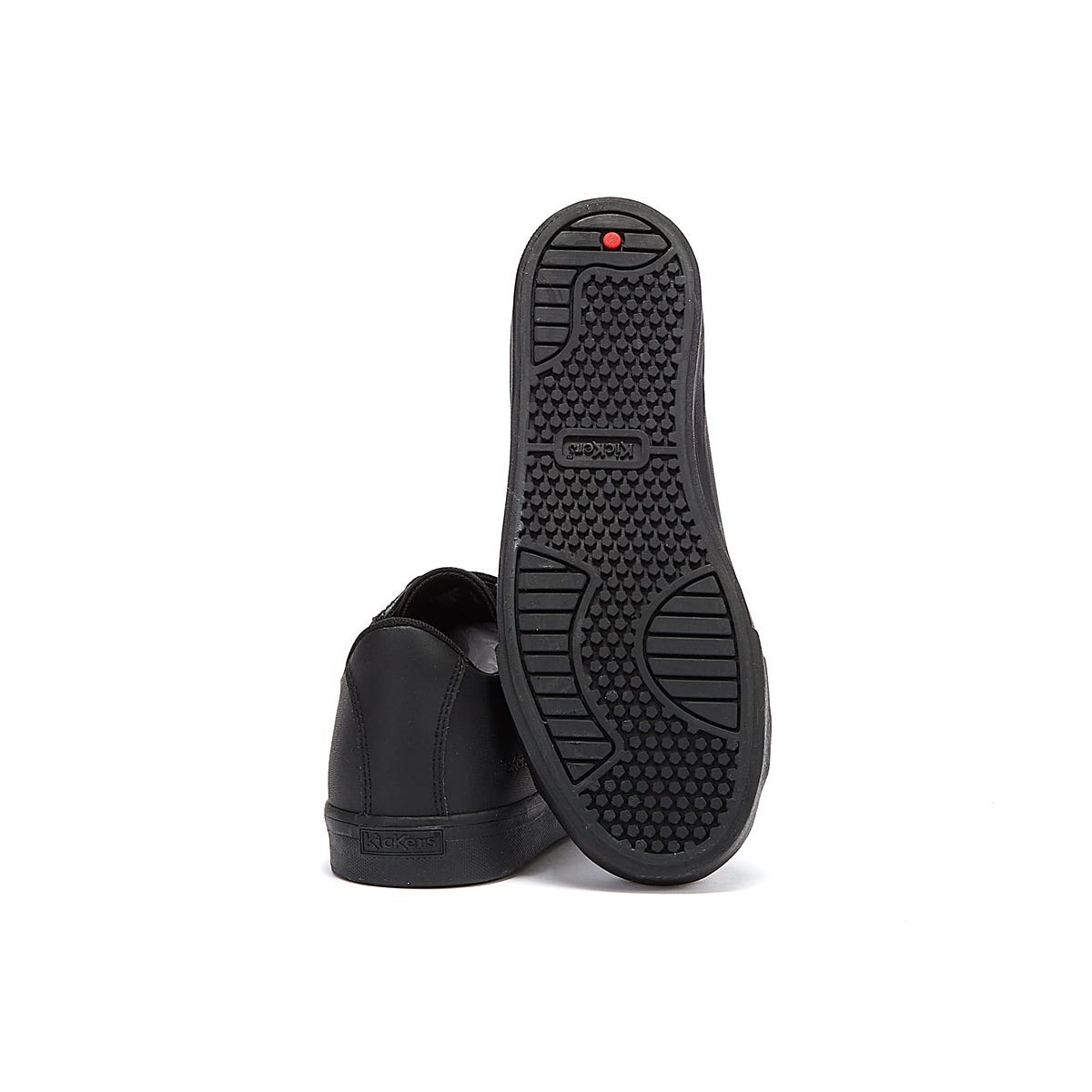 Kickers Youth Black Leather Tovni Lacer Trainers