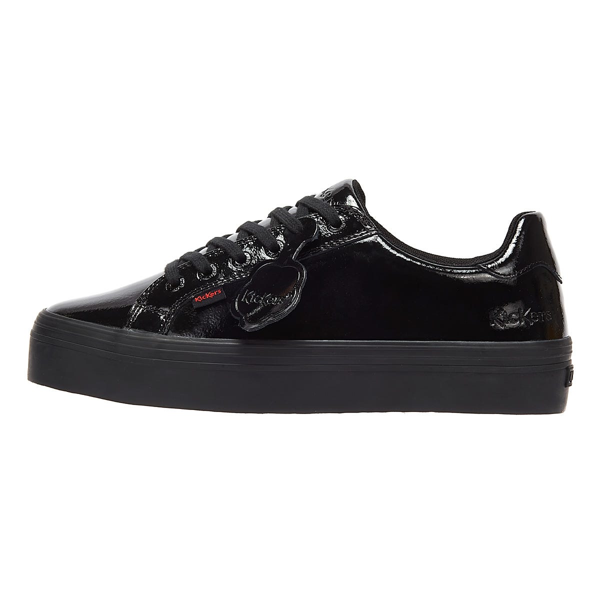 Kickers Tovni Stack Patent Leather Womens Black Trainers