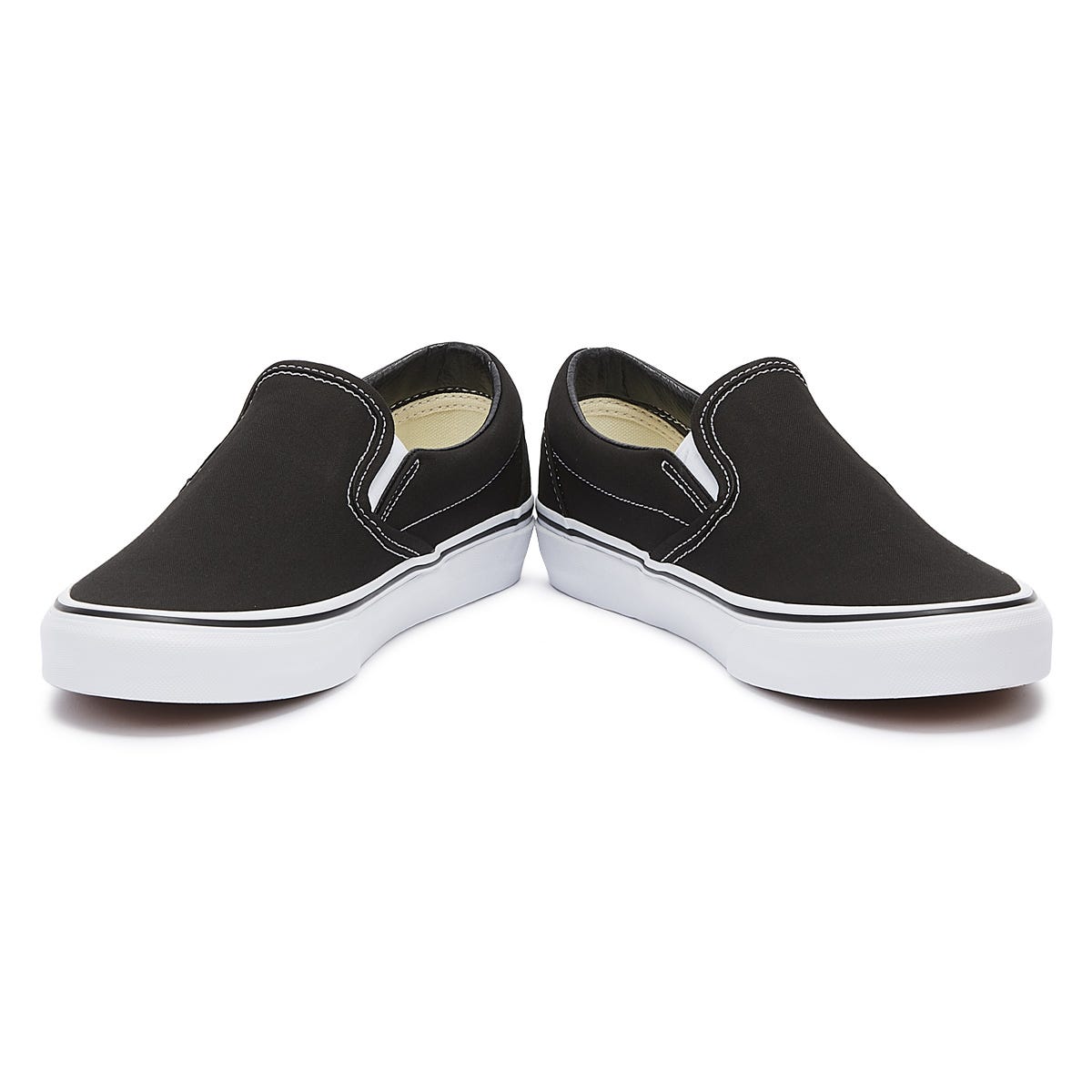 Vans Classic Slip on Black / White Canvas Trainers