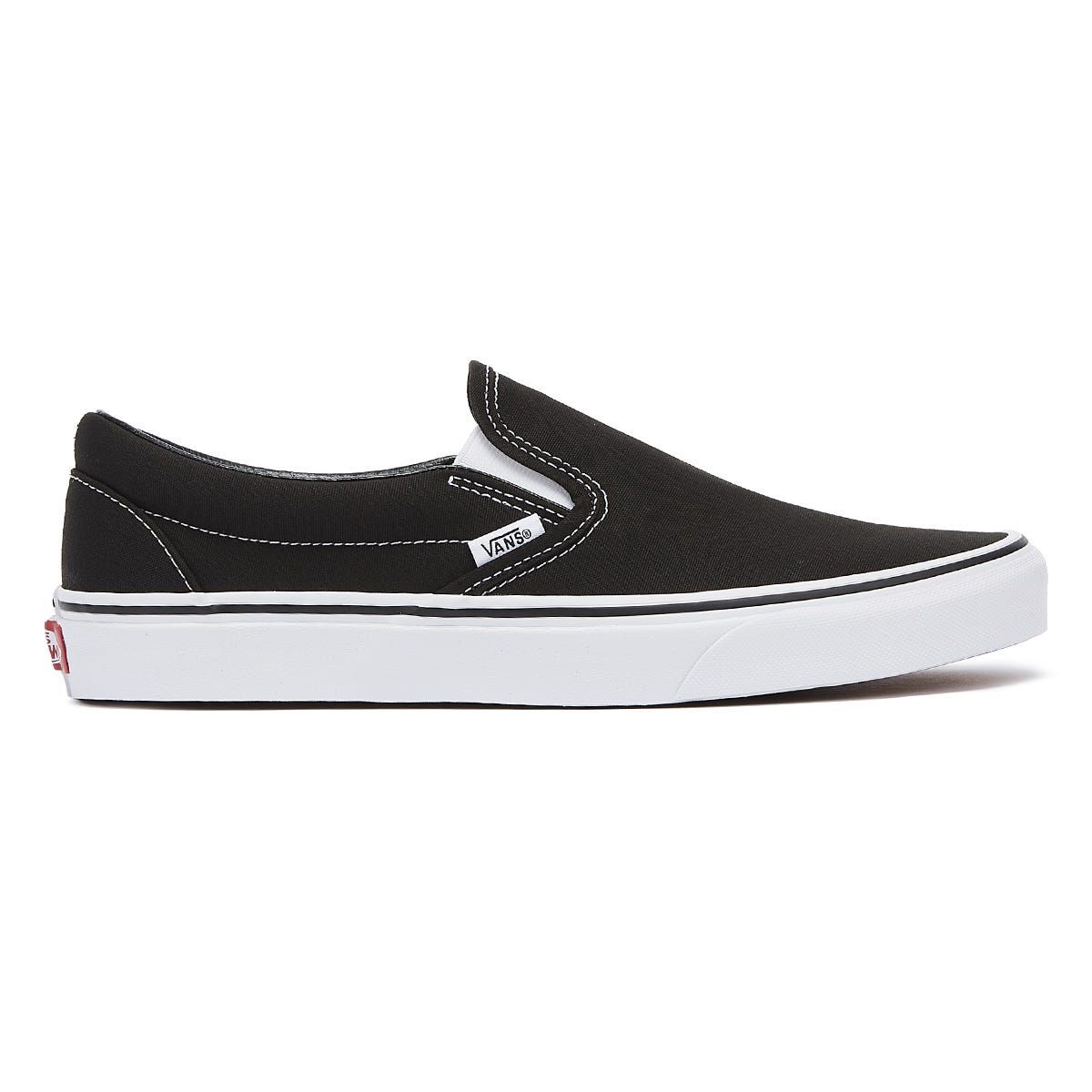 Vans Classic Slip on Black / White Canvas Trainers