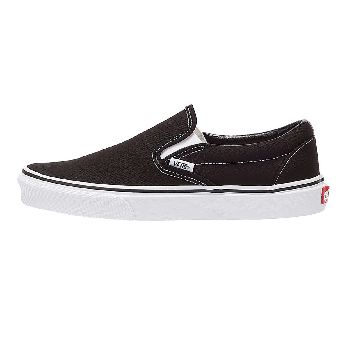 Vans Classic Slip on Black / White Canvas Trainers