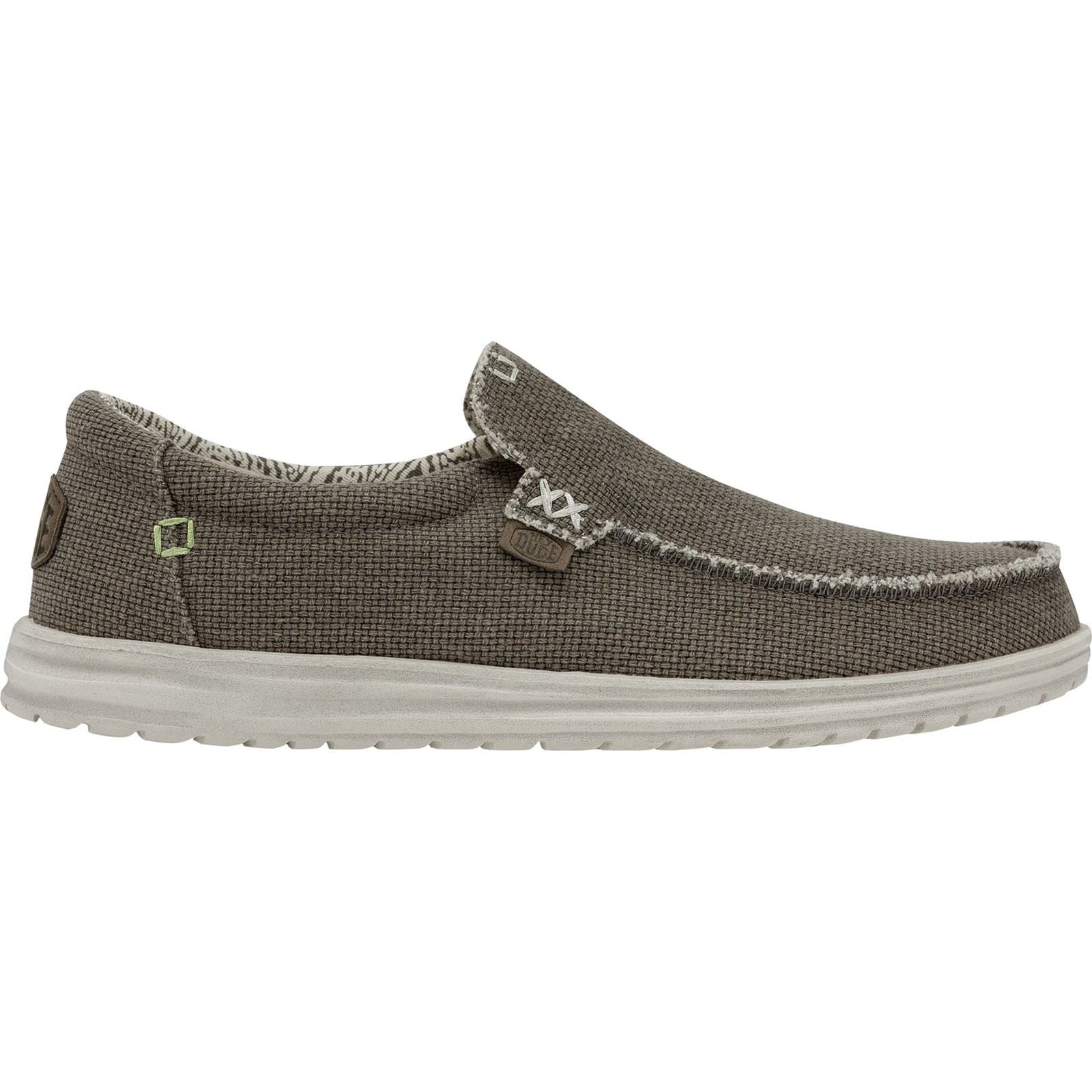HEYDUDE Mikka Braided Textile Men's Fossil Loafers