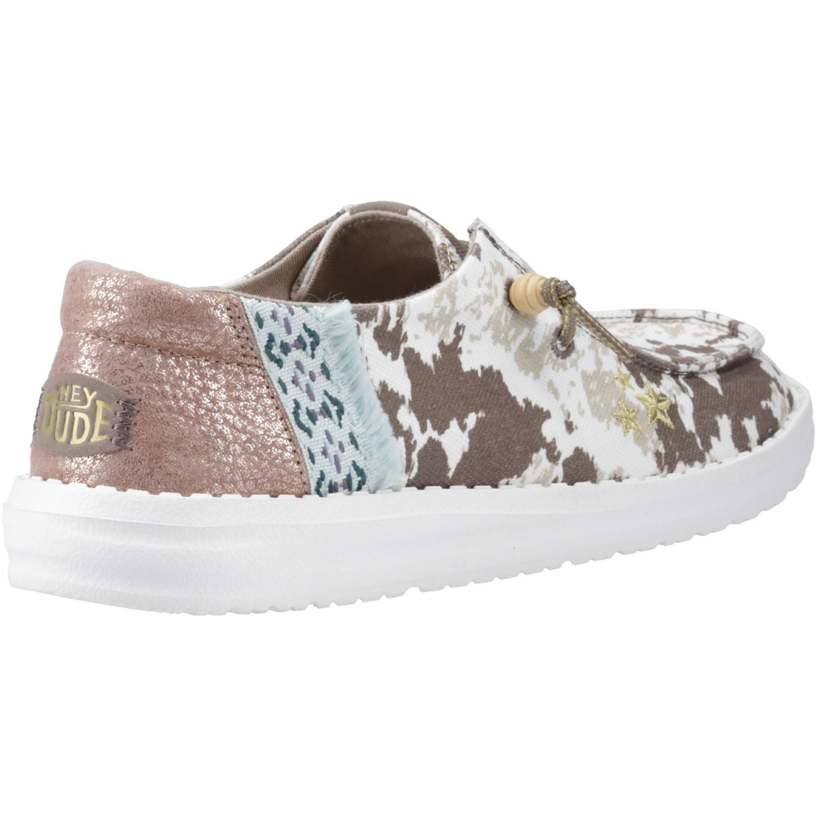 HEYDUDE Wendy Disco Cow Cotton Women's Tan Loafers