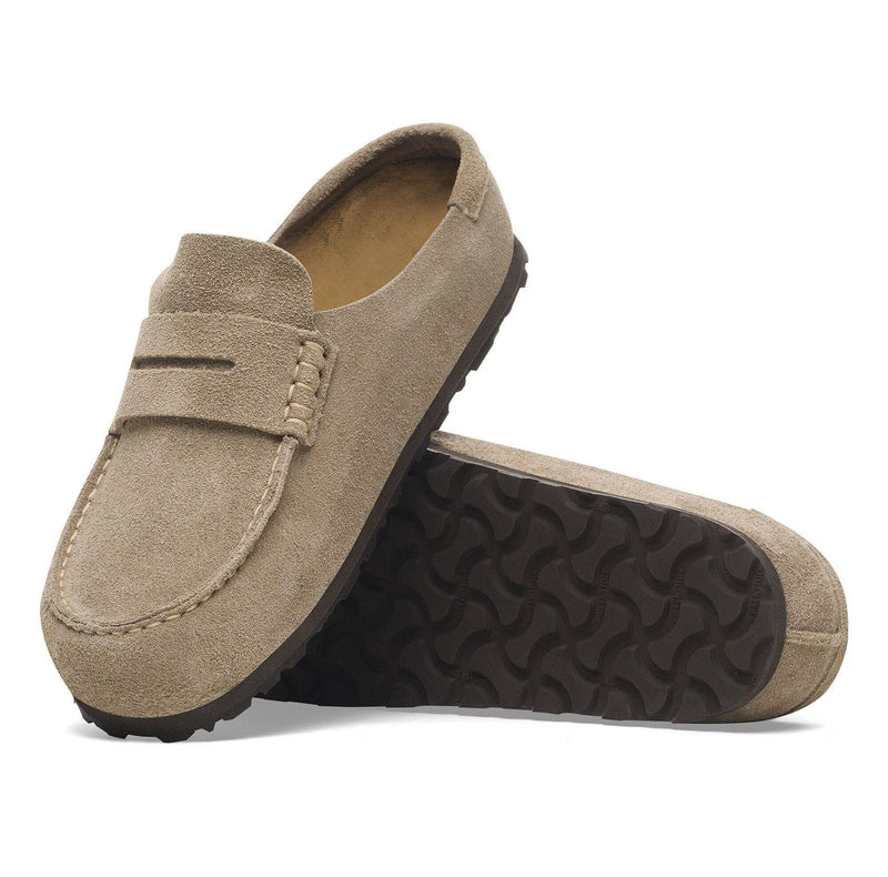 Birkenstock Naples Suede Taupe Regular Clogs