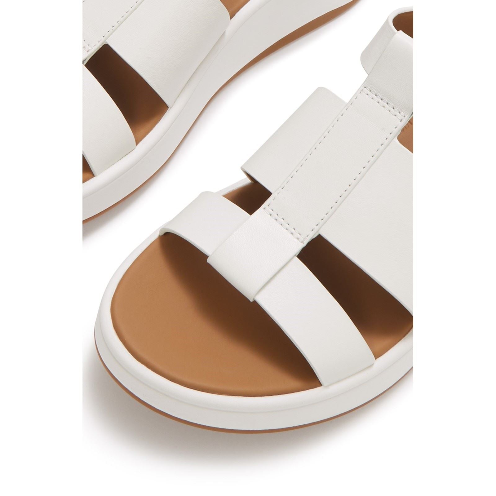 Fitflop F-Mode Fisherman Leather Women's Urban White Narrow Fit Sandals