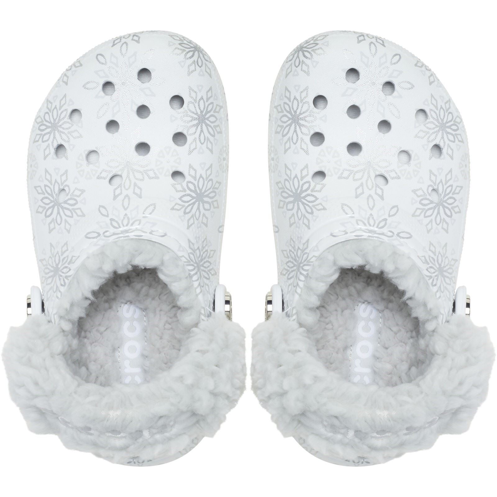 Crocs Classic Fleece Lined Kid Girl's Snow White Casual Shoes - Clogs