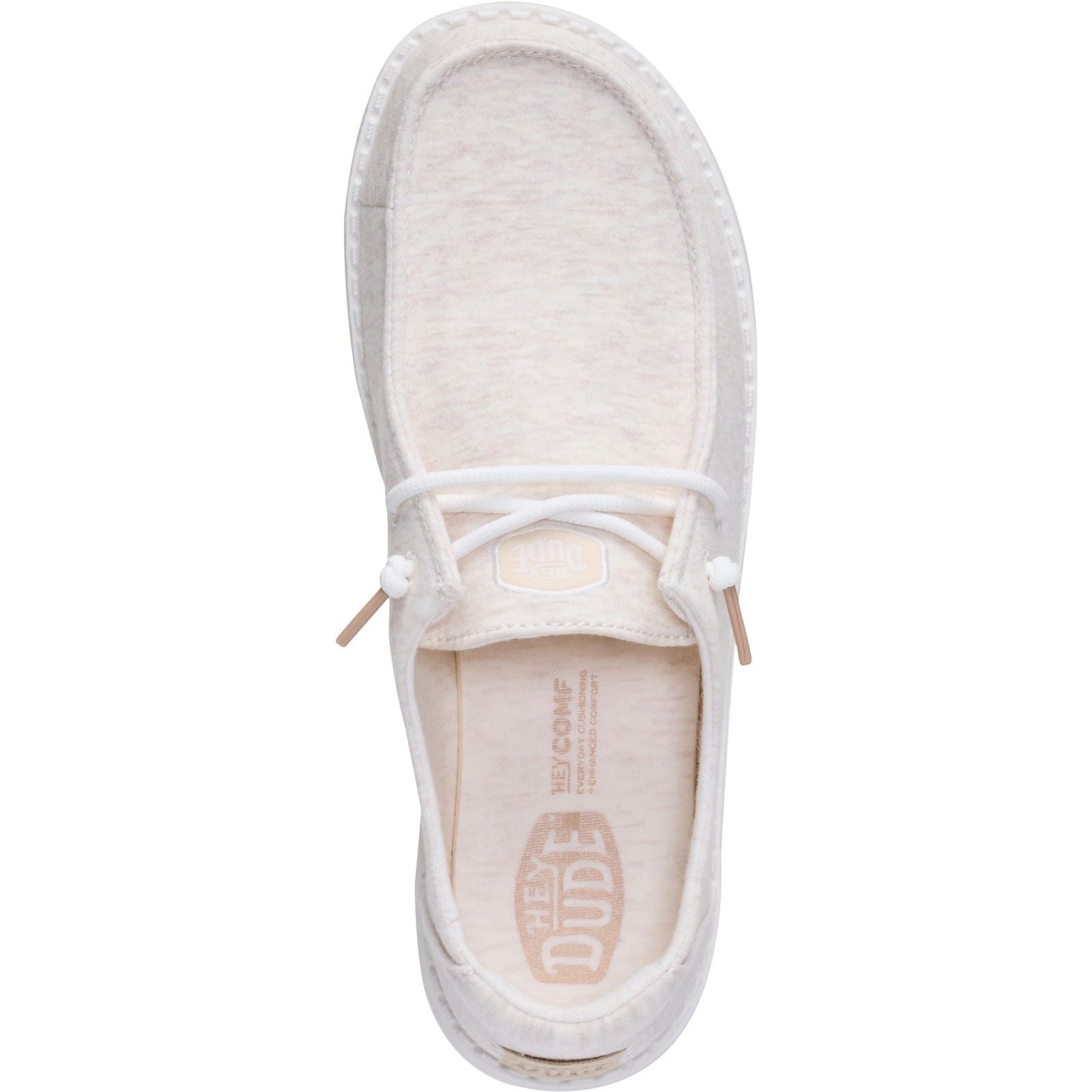 HEYDUDE Wendy Stretch Jersey Textile Women's Oatmeal Loafers