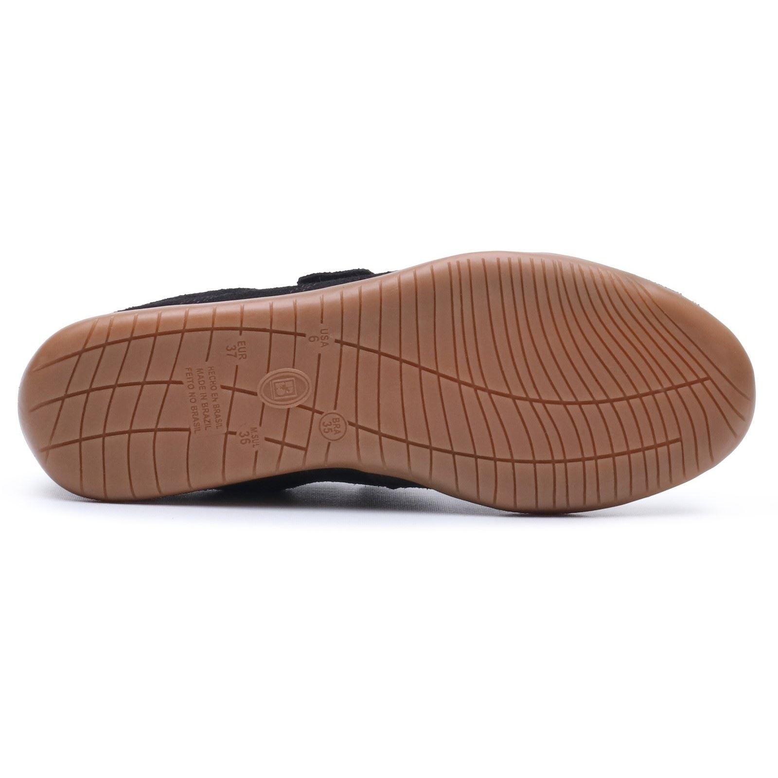 Hush Puppies Juno Suede Sneakerina Leather Women's Black Flats