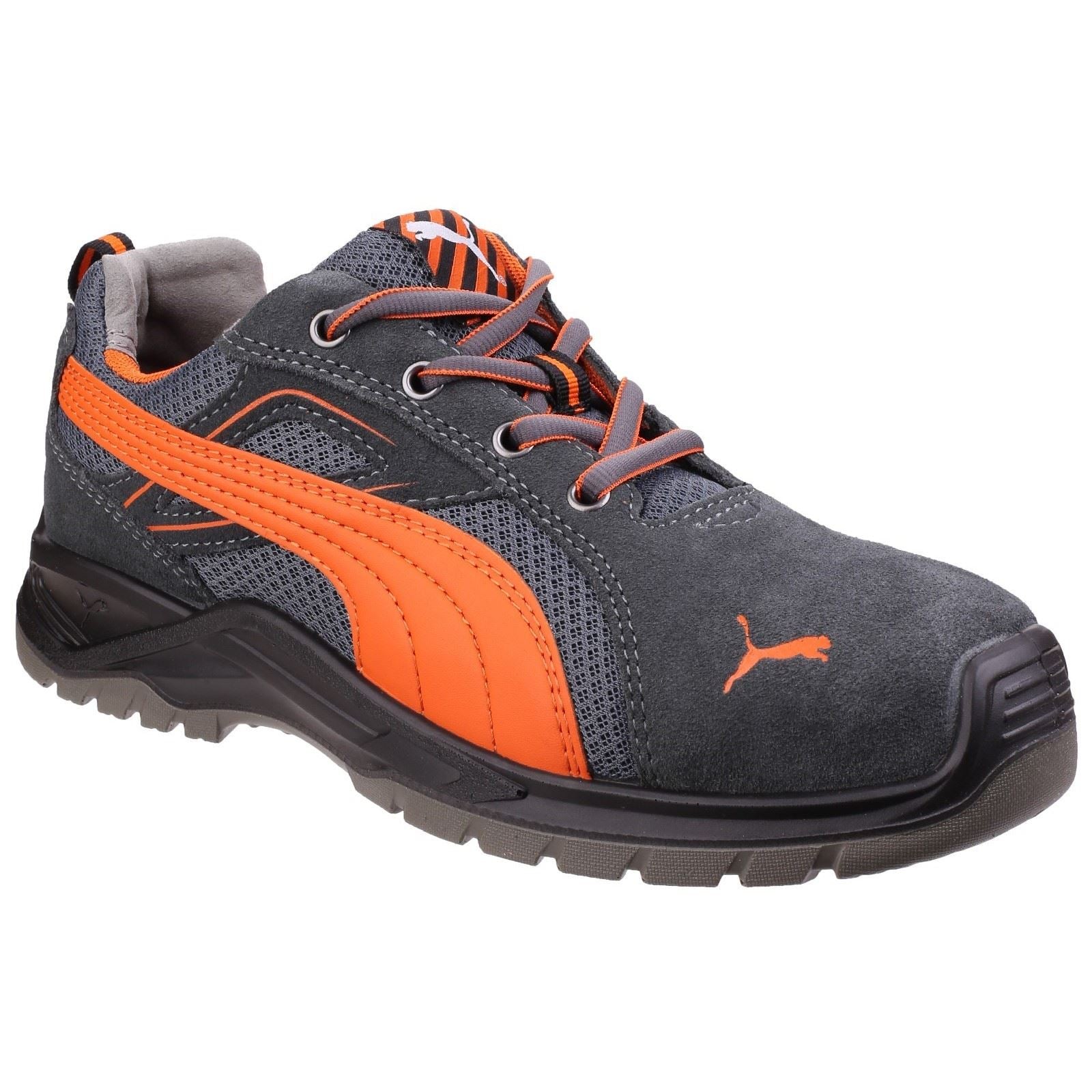 Puma Safety Omni Flash Low Suede Gre/Orange Safety Trainers