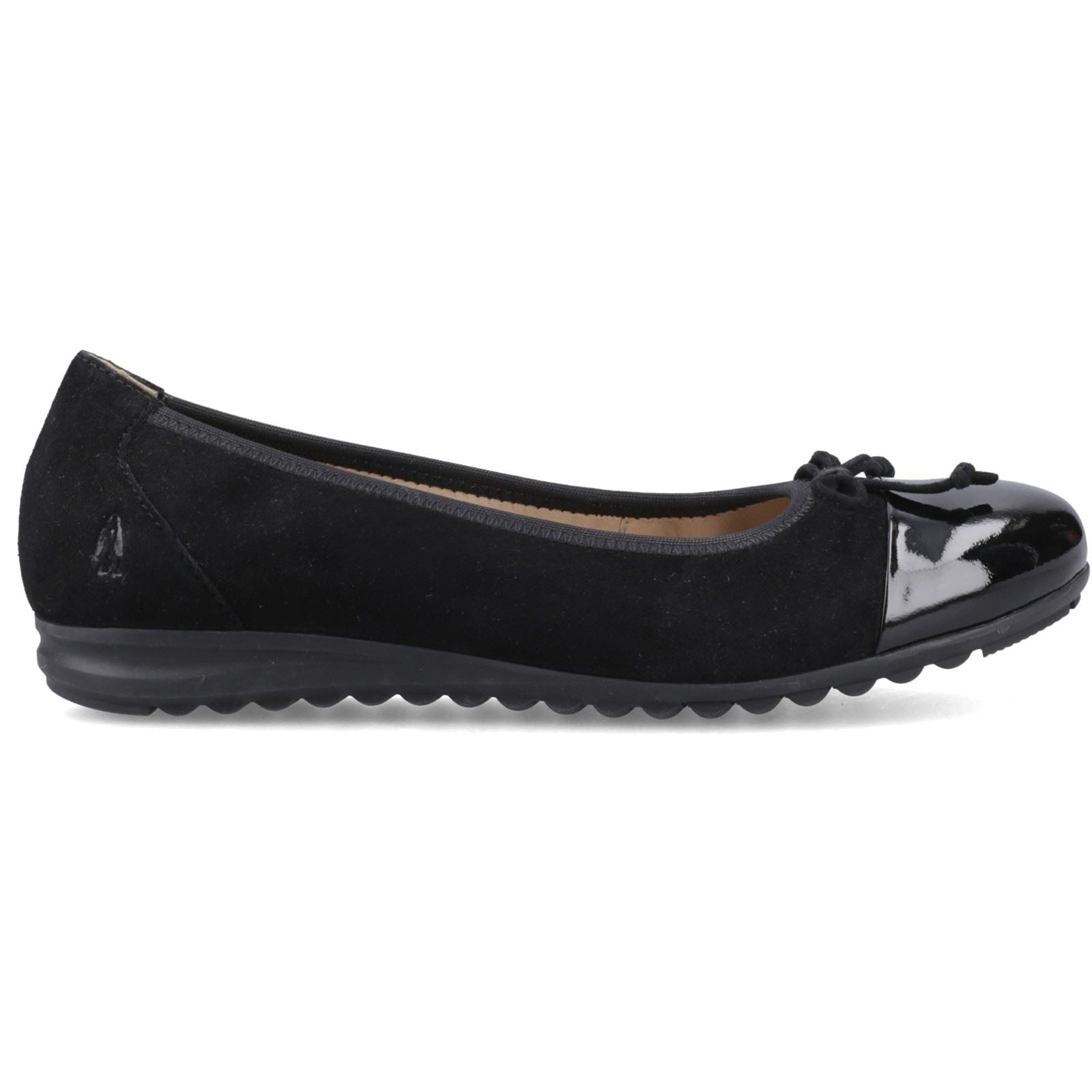 Hush Puppies Laurie Toe Cap Leather Women's Black Standard Flats