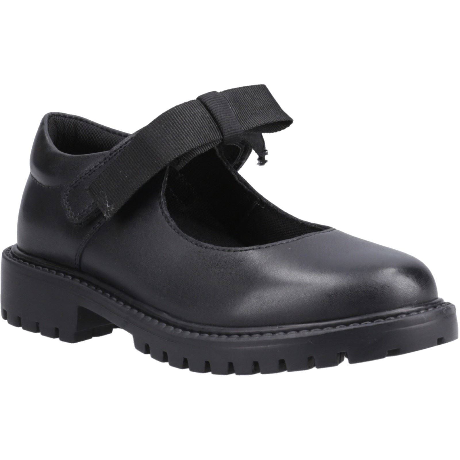 Hush Puppies Astrid Bow Leather Girls's Black Shoes