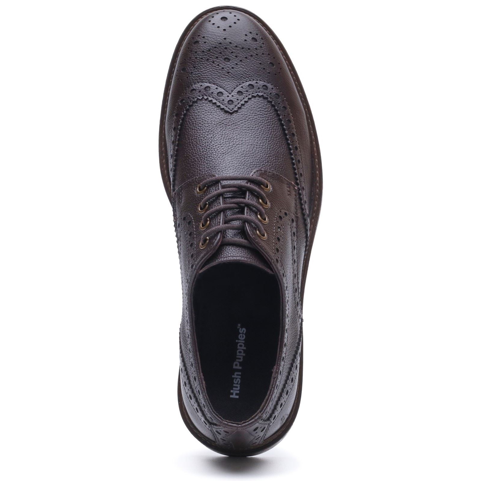 Hush Puppies Isaac Leather Men's BROWN Brogues Shoes