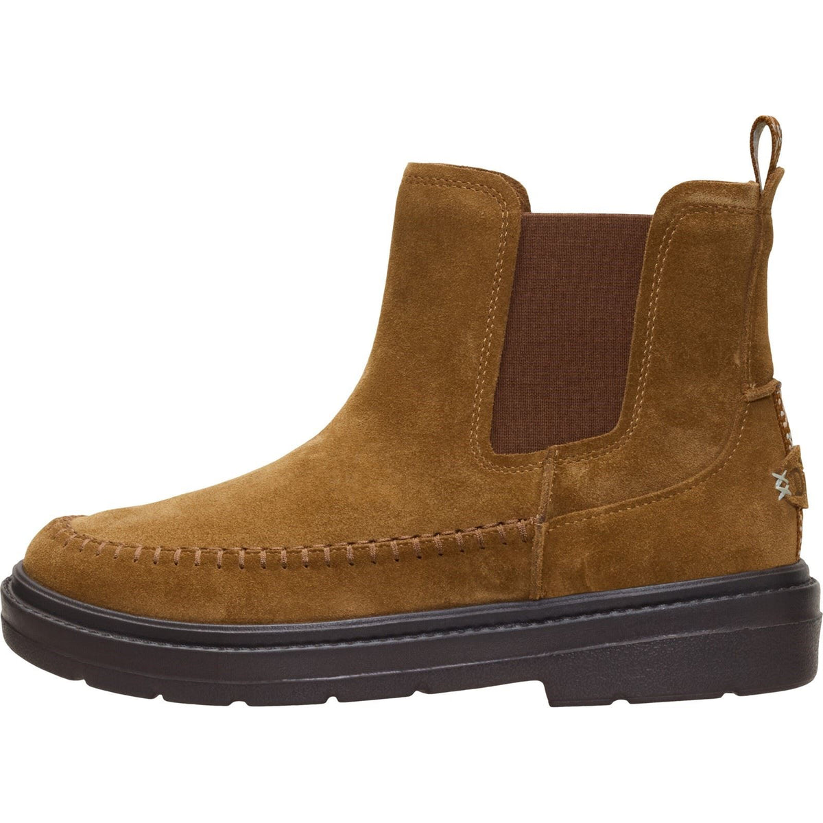HEYDUDE Sienna Leather Women's Cognac Flat Chelsea Boots