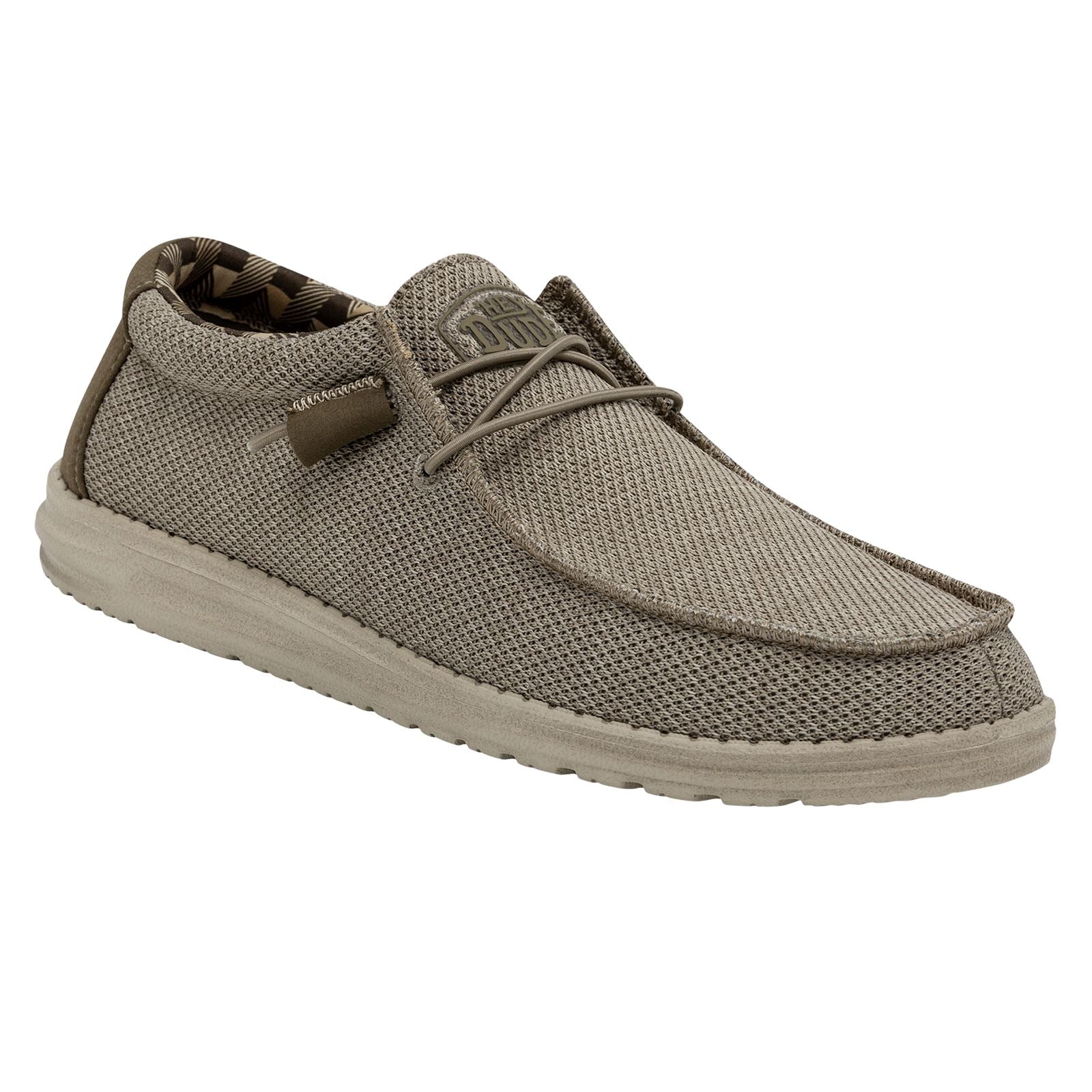 HEYDUDE Wally Sox Faux Suede Men's Beige Boat Shoes
